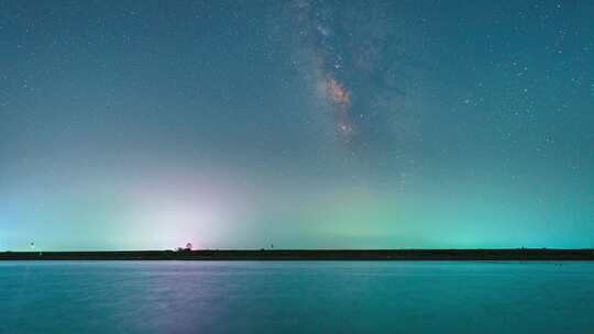 安徽阜阳四里湖星空银河风光延时