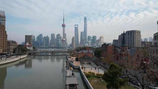 上海外滩城市风光全景