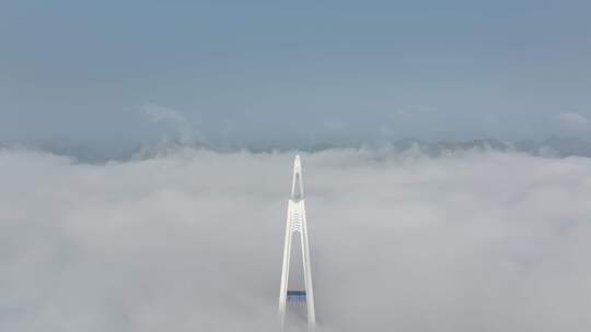 贵州平塘大桥平流雾航拍视频素材模板下载