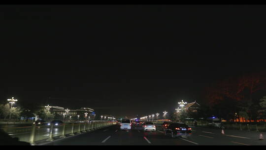 天安门夜景长安街夜景视频素材模板下载