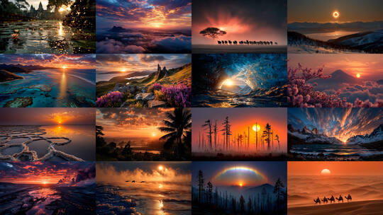 世界自然奇观落日晚霞高清在线视频素材下载