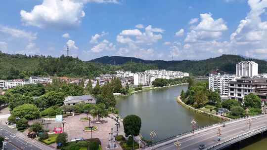 合集航拍福建泰宁县城城市建设