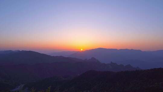 杭州临安大明山牵牛岗群山日落风景