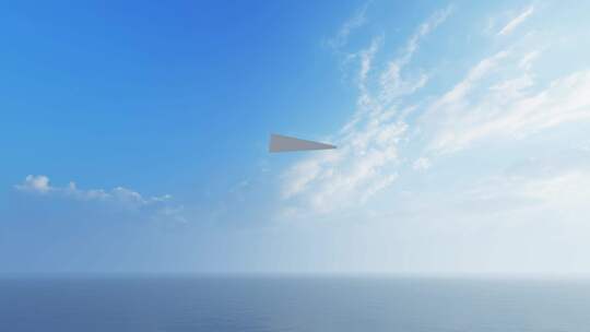 纸飞机飞过海面纸飞机