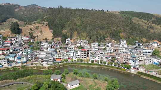 云南弥勒锦屏山后海景区航拍