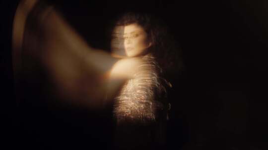 女人，跳舞，模糊，双重曝光