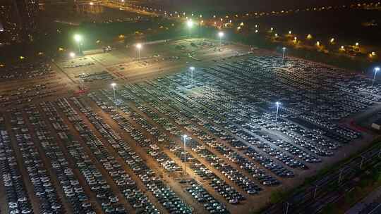 航拍中国重庆长安汽车新能源汽车大型停车场