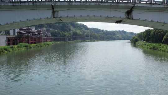 龙岩市漳平城市街景主干道漳平大桥航拍