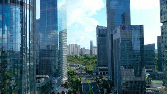 广西绿城南宁航拍城市风光现代化高楼建筑群