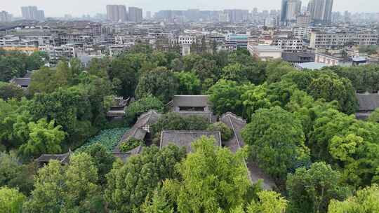 航拍四川眉山三苏祠4A景区