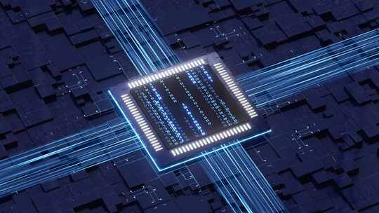科技感芯片电路数字大数据电路板光线视频素材模板下载