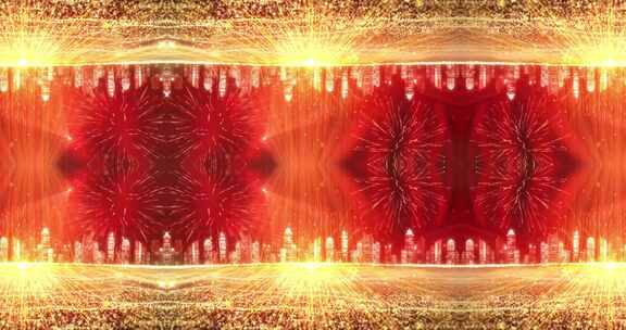 32 4K喜庆红色年会建筑背景