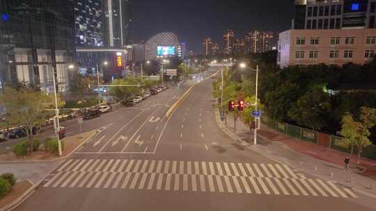 福州台江区江滨西大道航拍马路道路公路夜晚