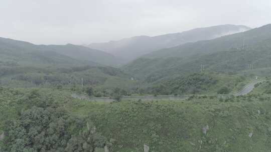 北京门头沟山顶公路空镜