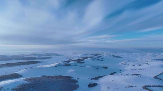 呼伦贝尔低山丘陵极寒雪原冷空气