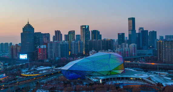 沈阳市春晚分会场，盛京大剧院航拍素材