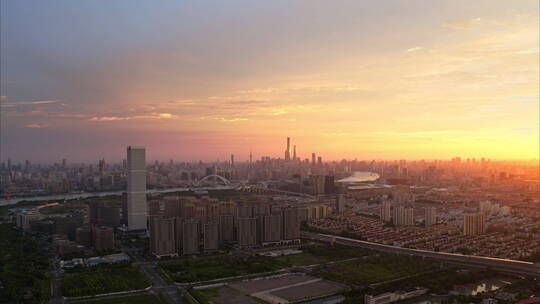 4K航拍上海前滩建筑群
