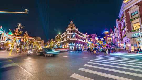 青岛中山路大鲍岛夜景延时