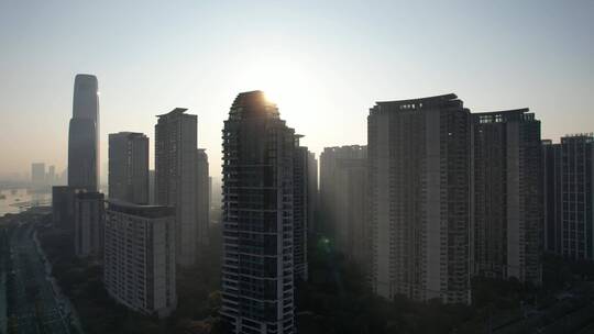 广州保利发展天幕广场洲际酒店夕阳朝阳日出