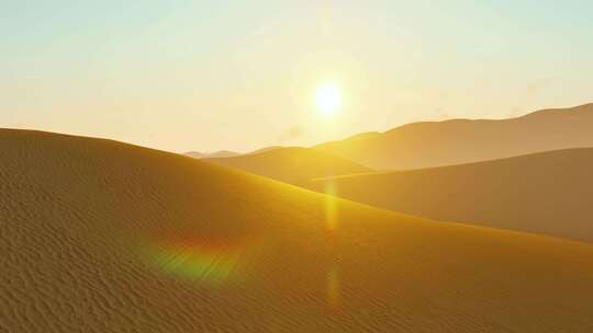 华夏文明 风吹黄沙 唯美延时 沙漠夕阳