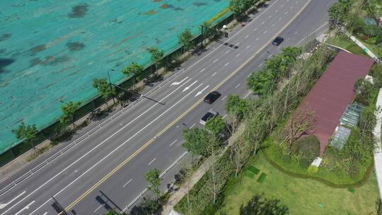 航拍杭州发展建设地区交通