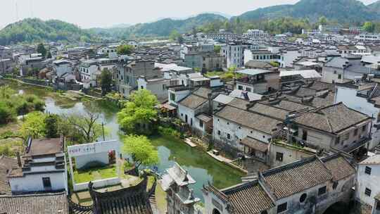 安徽黄山市歙县许村古村古建筑航拍