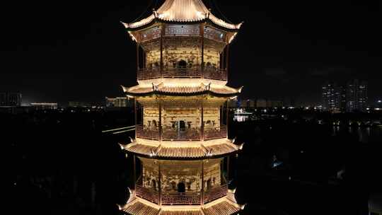 浙江嘉兴平湖报本禅寺夜晚