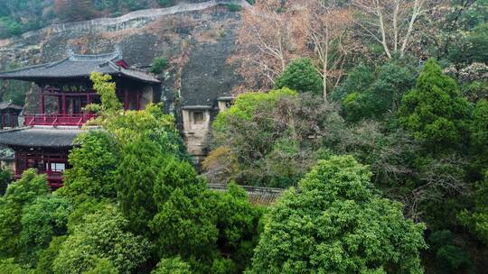 广元皇泽寺景区航拍风景