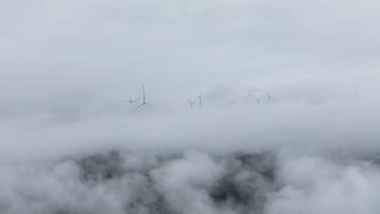航拍 风车山风力发电 绿色清洁能源 发电厂视频素材模板下载