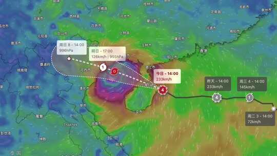 台风摩羯 天气 气象 台风路径 卫星云图