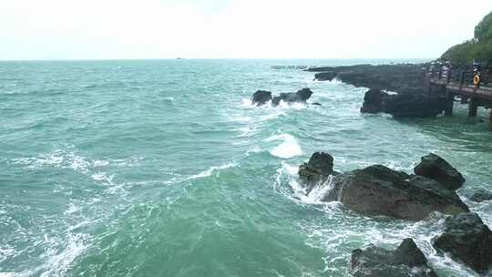 广西北海涠洲岛大海鳄鱼山旅游旅行风景升格