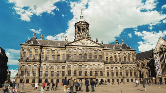 阿姆斯特丹皇宫水坝广场视频素材模板下载