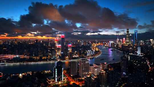 上海地标航拍夜景4K宣传合集