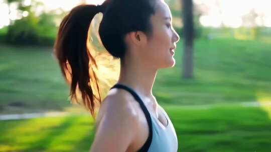 男女公园晨跑锻炼