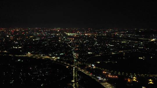 泉州大景500米高空航拍泉州市区夜景城市