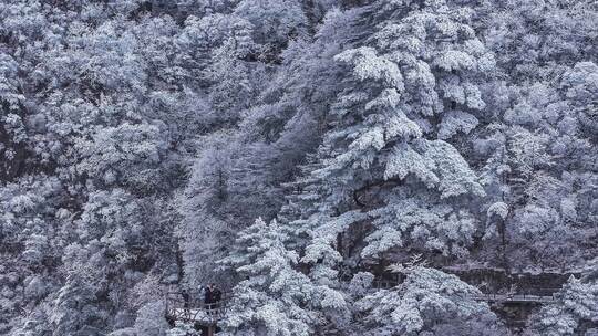 安徽黄山风景区冬季冬雪航拍