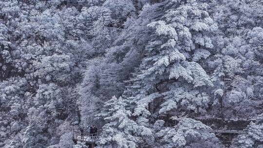 安徽黄山风景区冬季冬雪航拍视频素材模板下载