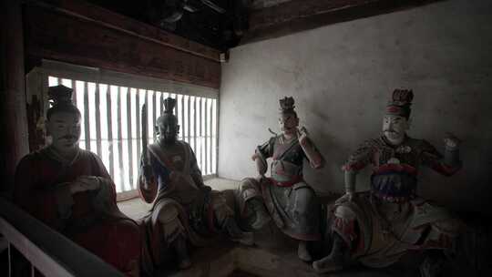 山西唐代古建佛光寺的彩塑像