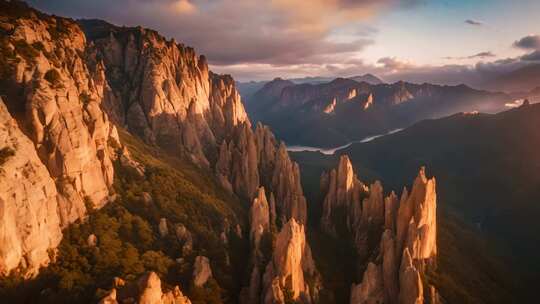 壮丽山脉自然风光全景