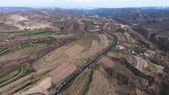 黄土高原 地形 地貌视频素材模板下载