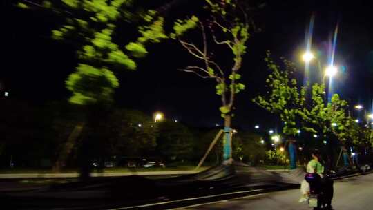 城市马路夜景汽车窗外的风景视频素材