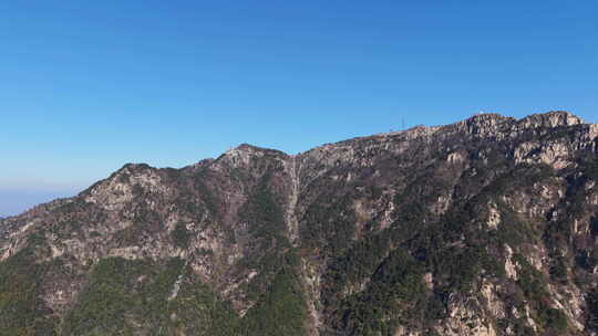 航拍泰安泰山山顶风景