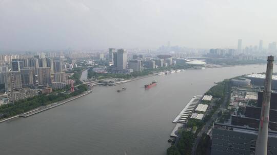 上海南浦大桥车流黄浦江全景特写4K航拍