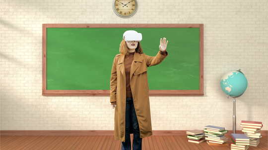 VR云课堂在线教育概念视频素材模板下载