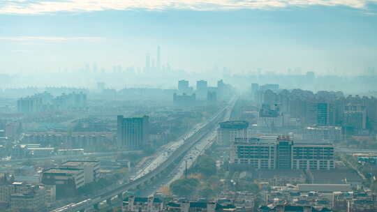 上海城市交通风光南北高架延时视频素材模板下载