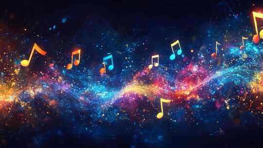 动感音符粒子音乐背景
