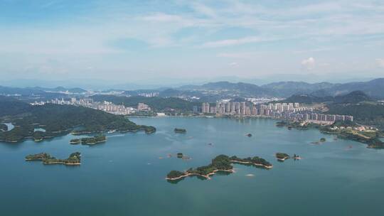 航拍杭州淳安千岛湖风景区