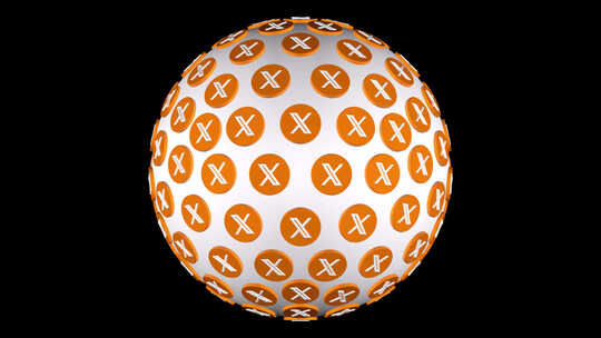Twitter图标球体橙色