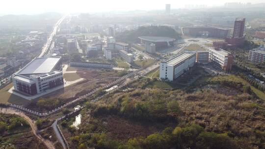 航拍湖北宜昌西陵区乡村建设