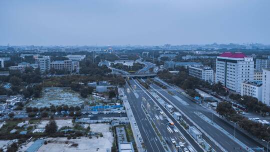 北京_永定门_京津城轨铁路_日转夜延时4K